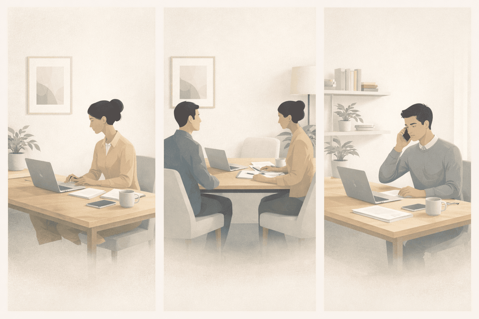 Illustration minimaliste pour les professions libérales.